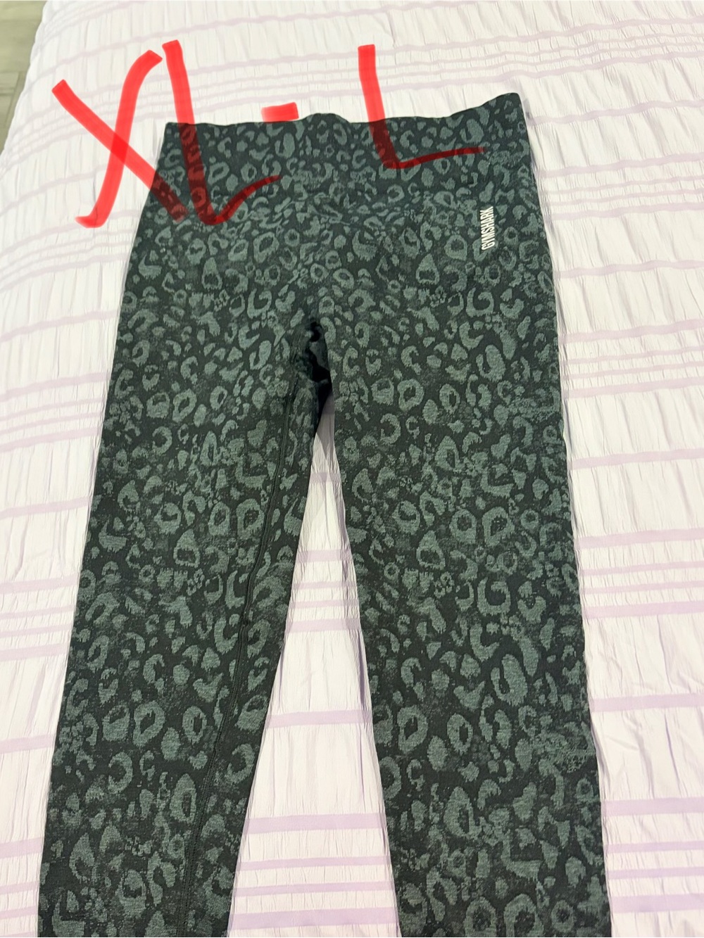 Gymshark Black and Gray Leopard-Print Leggings